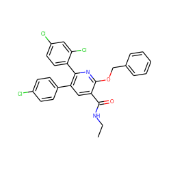 CCNC(=O)c1cc(-c2ccc(Cl)cc2)c(-c2ccc(Cl)cc2Cl)nc1OCc1ccccc1 ZINC000028138039