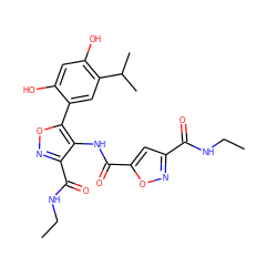 CCNC(=O)c1cc(C(=O)Nc2c(C(=O)NCC)noc2-c2cc(C(C)C)c(O)cc2O)on1 ZINC000073221180