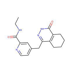 CCNC(=O)c1cc(Cc2n[nH]c(=O)c3c2CCCC3)ccn1 ZINC000167566422