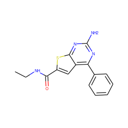 CCNC(=O)c1cc2c(-c3ccccc3)nc(N)nc2s1 ZINC000037246108