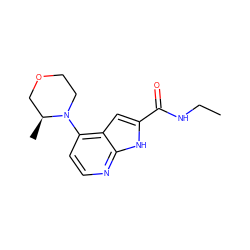 CCNC(=O)c1cc2c(N3CCOC[C@@H]3C)ccnc2[nH]1 ZINC001772622687