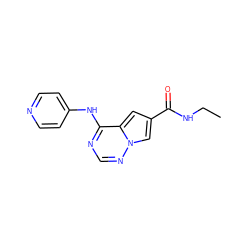 CCNC(=O)c1cc2c(Nc3ccncc3)ncnn2c1 ZINC000299830312