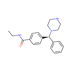 CCNC(=O)c1ccc([C@H](c2ccccc2)N2CCNCC2)cc1 ZINC000022939738