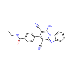 CCNC(=O)c1ccc(-c2c(C#N)c(N)n3c(nc4ccccc43)c2C#N)cc1 ZINC000072175273