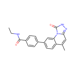 CCNC(=O)c1ccc(-c2ccc3c(C)cc4n[nH]c(=O)n4c3c2)cc1 ZINC000058575627