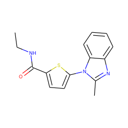 CCNC(=O)c1ccc(-n2c(C)nc3ccccc32)s1 ZINC000169701588