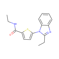 CCNC(=O)c1ccc(-n2c(CC)nc3ccccc32)s1 ZINC000169701607