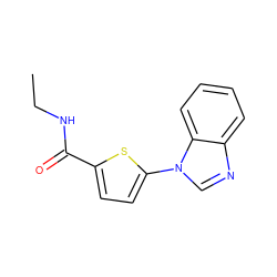 CCNC(=O)c1ccc(-n2cnc3ccccc32)s1 ZINC000084602796