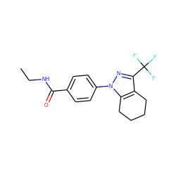 CCNC(=O)c1ccc(-n2nc(C(F)(F)F)c3c2CCCC3)cc1 ZINC000001079221