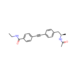 CCNC(=O)c1ccc(C#Cc2ccc(C[C@@H](C)NC(C)=O)cc2)cc1 ZINC000169706277