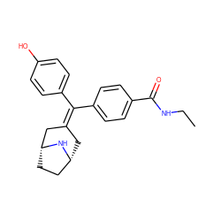 CCNC(=O)c1ccc(C(=C2C[C@@H]3CC[C@H](C2)N3)c2ccc(O)cc2)cc1 ZINC000026187792