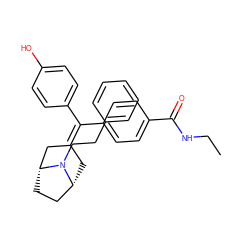 CCNC(=O)c1ccc(C(=C2C[C@@H]3CC[C@H](C2)N3CCc2ccccc2)c2ccc(O)cc2)cc1 ZINC000026190189