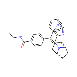 CCNC(=O)c1ccc(C(=C2C[C@@H]3CC[C@H](C2)N3Cc2c[nH]cn2)c2ccccc2)cc1 ZINC000026187541