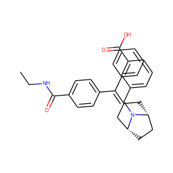 CCNC(=O)c1ccc(C(=C2C[C@@H]3CC[C@H](C2)N3Cc2cccc(C(=O)O)c2)c2ccccc2)cc1 ZINC000028396506