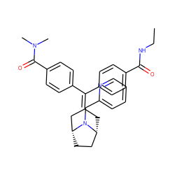 CCNC(=O)c1ccc(C(=C2C[C@@H]3CC[C@H](C2)N3Cc2ccccn2)c2ccc(C(=O)N(C)C)cc2)cc1 ZINC000028396934