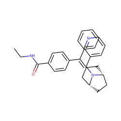 CCNC(=O)c1ccc(C(=C2C[C@@H]3CC[C@H](C2)N3Cc2cccnc2)c2ccccc2)cc1 ZINC000028387303