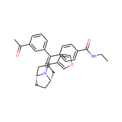 CCNC(=O)c1ccc(C(=C2C[C@@H]3CC[C@H](C2)N3Cc2ccoc2)c2cccc(C(C)=O)c2)cc1 ZINC000028394123