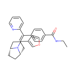 CCNC(=O)c1ccc(C(=C2C[C@@H]3CC[C@H](C2)N3Cc2ccoc2)c2ccccn2)cc1 ZINC000028386154