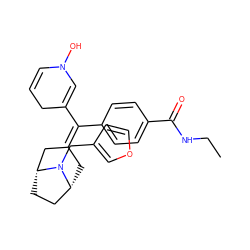 CCNC(=O)c1ccc(C(C2=CN(O)C=CC2)=C2C[C@@H]3CC[C@H](C2)N3Cc2ccoc2)cc1 ZINC000028390235