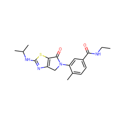 CCNC(=O)c1ccc(C)c(N2Cc3nc(NC(C)C)sc3C2=O)c1 ZINC000029041463