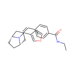 CCNC(=O)c1ccc(C=C2C[C@@H]3CC[C@H](C2)N3Cc2ccoc2)cc1 ZINC000028394116