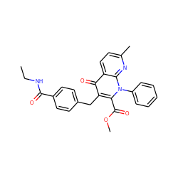 CCNC(=O)c1ccc(Cc2c(C(=O)OC)n(-c3ccccc3)c3nc(C)ccc3c2=O)cc1 ZINC000095561934