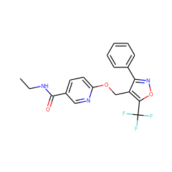 CCNC(=O)c1ccc(OCc2c(-c3ccccc3)noc2C(F)(F)F)nc1 ZINC000142851438