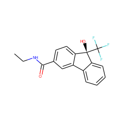 CCNC(=O)c1ccc2c(c1)-c1ccccc1[C@@]2(O)C(F)(F)F ZINC000144700582