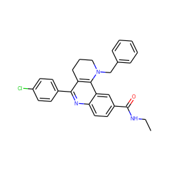 CCNC(=O)c1ccc2nc(-c3ccc(Cl)cc3)c3c(c2c1)N(Cc1ccccc1)CCC3 ZINC000103261324