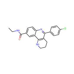 CCNC(=O)c1ccc2nc(-c3ccc(Cl)cc3)c3c(c2c1)NCCC3 ZINC000103261369