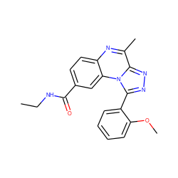 CCNC(=O)c1ccc2nc(C)c3nnc(-c4ccccc4OC)n3c2c1 ZINC000095597418