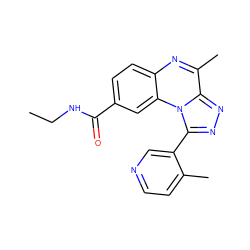 CCNC(=O)c1ccc2nc(C)c3nnc(-c4cnccc4C)n3c2c1 ZINC000095594802