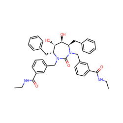 CCNC(=O)c1cccc(CN2C(=O)N(Cc3cccc(C(=O)NCC)c3)[C@H](Cc3ccccc3)[C@H](O)[C@@H](O)[C@H]2Cc2ccccc2)c1 ZINC000026493670