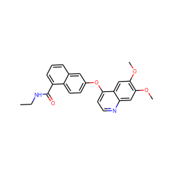 CCNC(=O)c1cccc2cc(Oc3ccnc4cc(OC)c(OC)cc34)ccc12 ZINC000029133971