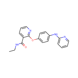 CCNC(=O)c1cccnc1Oc1ccc(Nc2ccccn2)cc1 ZINC000145841346