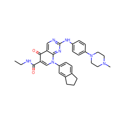 CCNC(=O)c1cn(-c2ccc3c(c2)CCC3)c2nc(Nc3ccc(N4CCN(C)CC4)cc3)ncc2c1=O ZINC000053025959