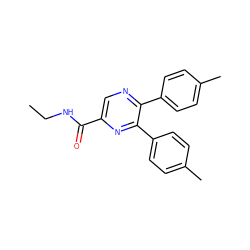 CCNC(=O)c1cnc(-c2ccc(C)cc2)c(-c2ccc(C)cc2)n1 ZINC000028900209