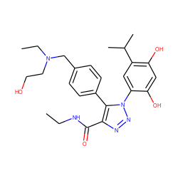 CCNC(=O)c1nnn(-c2cc(C(C)C)c(O)cc2O)c1-c1ccc(CN(CC)CCO)cc1 ZINC000169311426