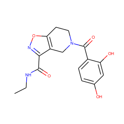 CCNC(=O)c1noc2c1CN(C(=O)c1ccc(O)cc1O)CC2 ZINC000169310170