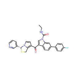 CCNC(=O)n1cc(C(=O)c2ccn3c2CS[C@@H]3c2cccnc2)c2ccc(-c3ccc(F)cc3)cc21 ZINC000026731650