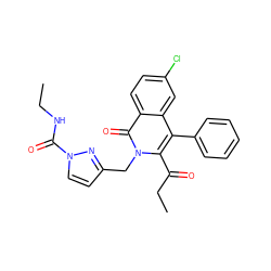 CCNC(=O)n1ccc(Cn2c(C(=O)CC)c(-c3ccccc3)c3cc(Cl)ccc3c2=O)n1 ZINC000013979477