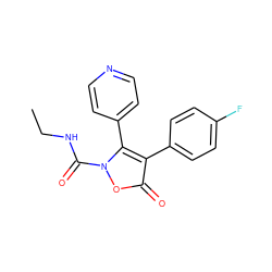 CCNC(=O)n1oc(=O)c(-c2ccc(F)cc2)c1-c1ccncc1 ZINC000029054769