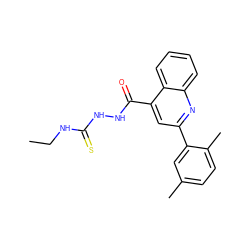 CCNC(=S)NNC(=O)c1cc(-c2cc(C)ccc2C)nc2ccccc12 ZINC000008828888