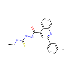 CCNC(=S)NNC(=O)c1cc(-c2cccc(C)c2)nc2ccccc12 ZINC000013470937