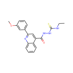 CCNC(=S)NNC(=O)c1cc(-c2cccc(OC)c2)nc2ccccc12 ZINC000008684290