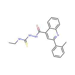 CCNC(=S)NNC(=O)c1cc(-c2ccccc2C)nc2ccccc12 ZINC000008828976