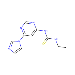 CCNC(=S)Nc1cc(-n2ccnc2)ncn1 ZINC001772617822