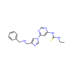 CCNC(=S)Nc1cc(-n2cnc(CNCc3ccccc3)c2)ncn1 ZINC001772574539