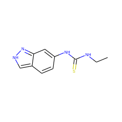 CCNC(=S)Nc1ccc2c[nH]nc2c1 ZINC000008686172