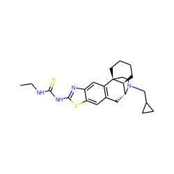 CCNC(=S)Nc1nc2cc3c(cc2s1)C[C@@H]1[C@@H]2CCCC[C@]32CCN1CC1CC1 ZINC000071317621